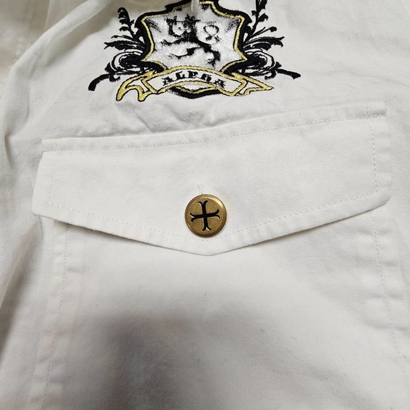 RARE Vintage Marquis MARQ 75 Button Down Dragon Eagle Alpha Embroidered Shirt - Picture 5 of 16